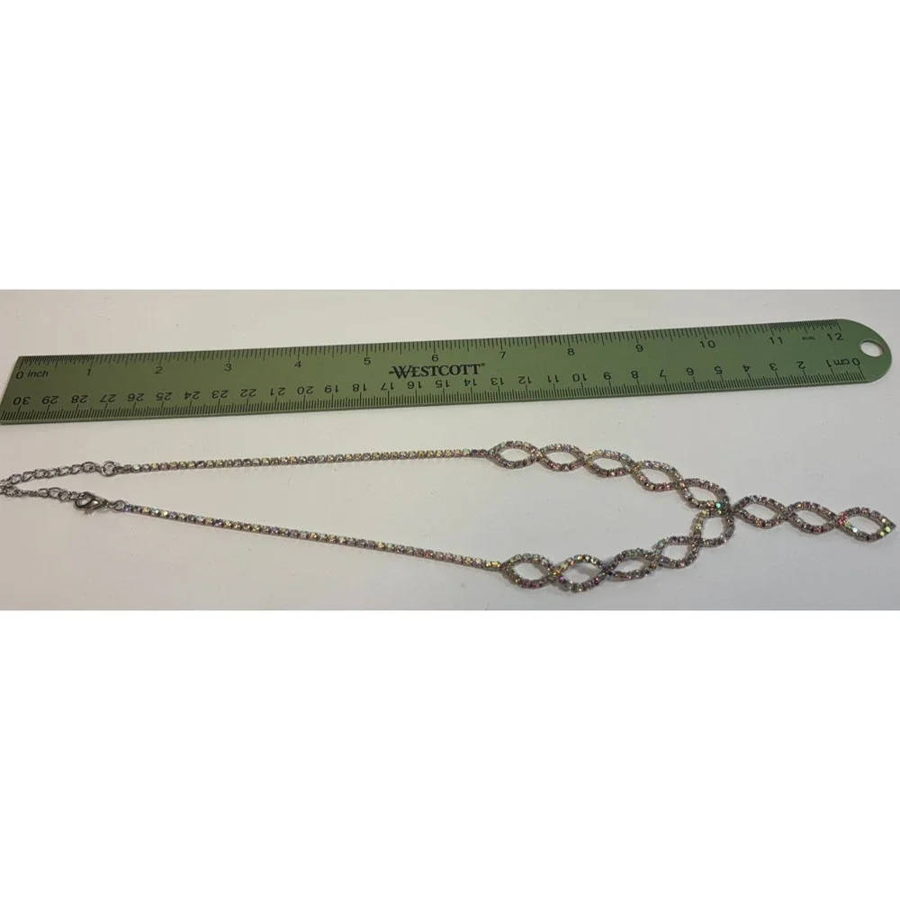 Necklace Choker Rhinestone Elegant Loops Classic Design ‎ 18 inch